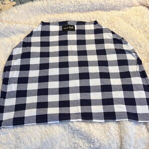 Milk Snob Navy and White Gingham Checkered Baby Seat Cover
